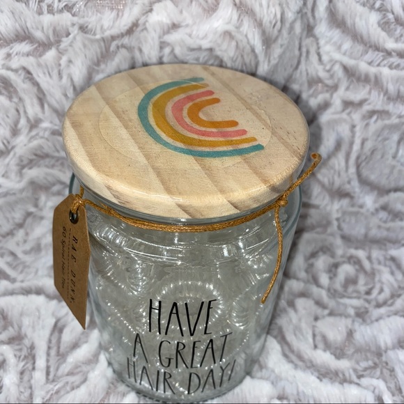 Rae Dunn HAVE A GREAT HAIR DAY hair ties jar - Picture 2 of 3